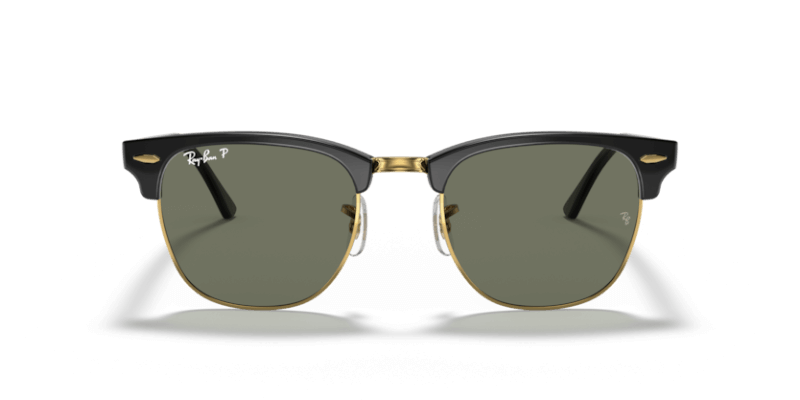 Unisex sunčane naočale RAY BAN CLUBMASTER RB3016 901 58: crni okvir, zelena  stakla