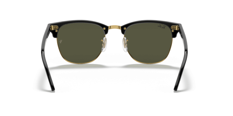 Unisex sunčane naočale RAY BAN CLUBMASTER RB3016 W0365: crni okvir, zelena  stakla