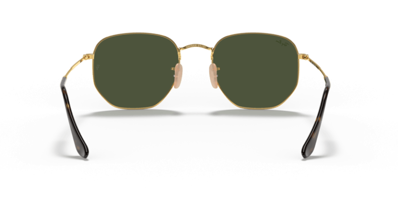 Unisex sunčane naočale RAY BAN HEXAGONAL RB3548N 001: zlatni okvir, zelena  stakla