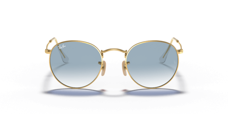 Unisex sunčane naočale RAY BAN ROUND METAL RB3447N 001 3F: zlatni okvir, plava gradual  stakla