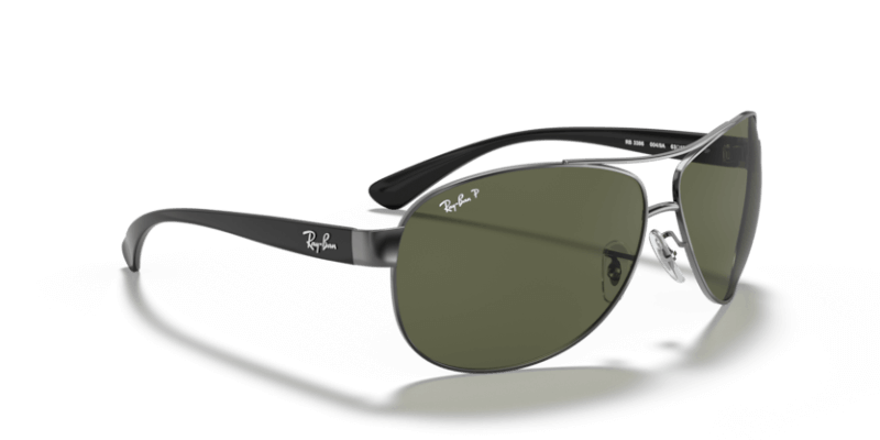 Muške sunčane naočale RAY BAN RB3386 004 9A: gun metal okvir, zelena  stakla