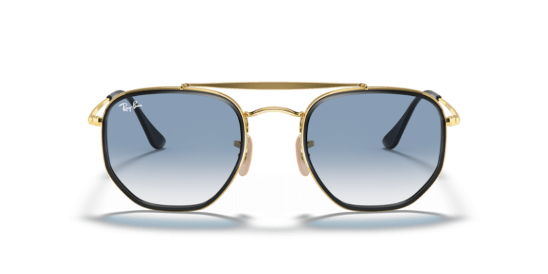 Unisex sunčane naočale RAY BAN THE MARSHAL  RB3648M 91673F: zlatni okvir, plava metalizirana  stakla