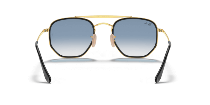 Unisex sunčane naočale RAY BAN THE MARSHAL  RB3648M 91673F: zlatni okvir, plava metalizirana  stakla