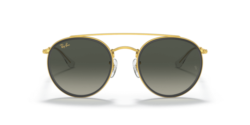 Unisex sunčane naočale RAY BAN RB3647N 923871: zlatni okvir, siva gradual  stakla