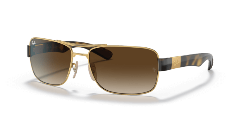 Muške sunčane naočale RAY BAN RB3522 001 13: zlatni okvir, smeđa gradual  stakla