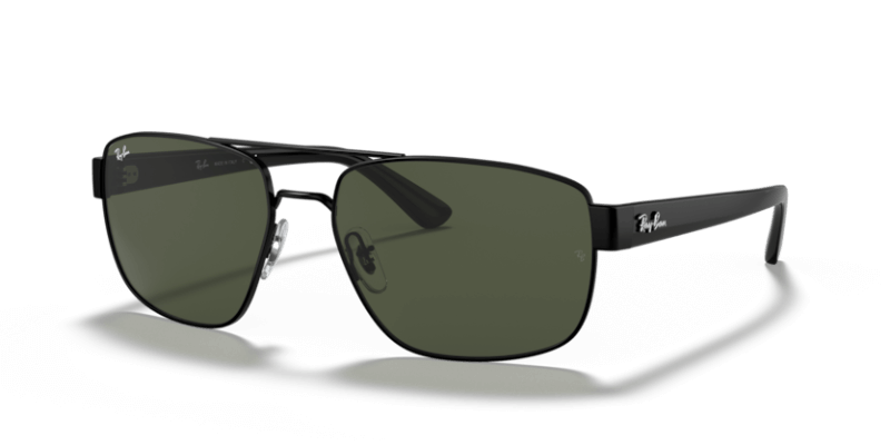 Muške sunčane naočale RAY BAN RB3663 002 31: crni okvir, zelena  stakla