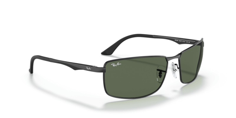 Muške sunčane naočale RAY BAN RB3498 002 71: crni okvir, zelena  stakla