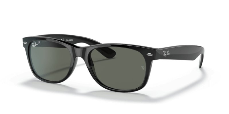 Unisex sunčane naočale RAY BAN NEW WAYFARER RB2132 901 58: crni okvir, zelena  stakla