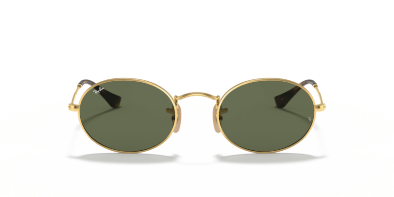 Unisex sunčane naočale RAY BAN OVAL RB3547N 001: zlatni okvir, zelena  stakla