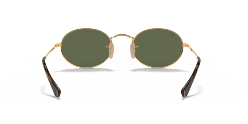 Unisex sunčane naočale RAY BAN OVAL RB3547N 001: zlatni okvir, zelena  stakla