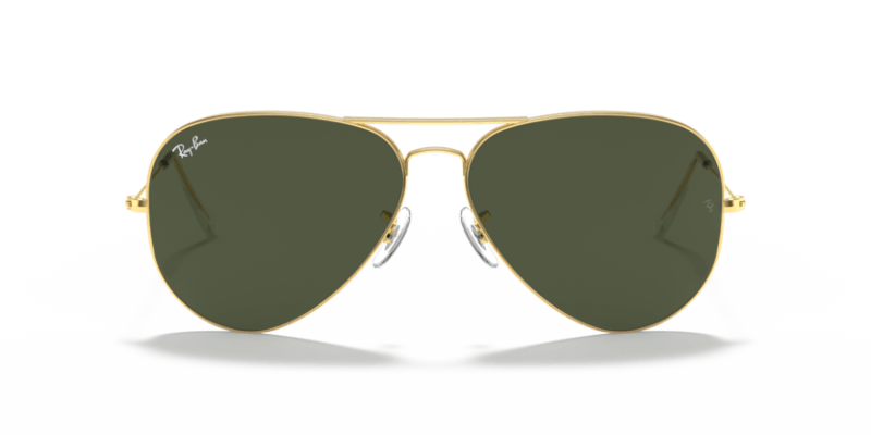 Unisex sunčane naočale RAY BAN AVIATOR LARGE METAL RB3026 L2846: zlatni okvir, zelena  stakla