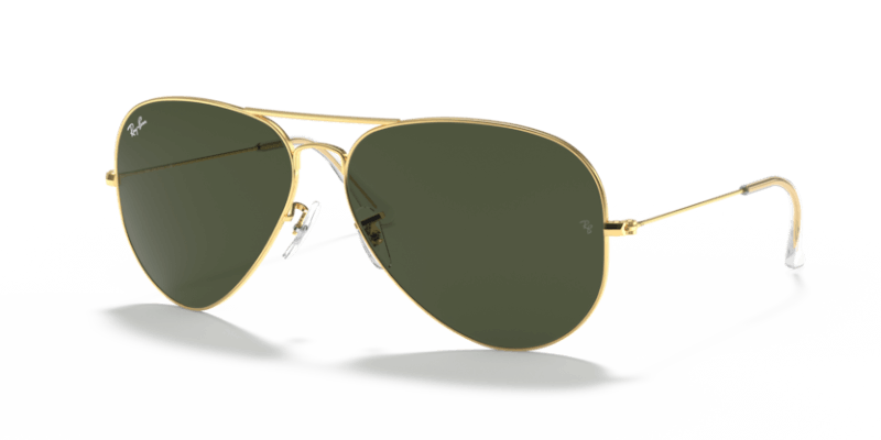 Unisex sunčane naočale RAY BAN AVIATOR LARGE METAL RB3026 L2846: zlatni okvir, zelena  stakla