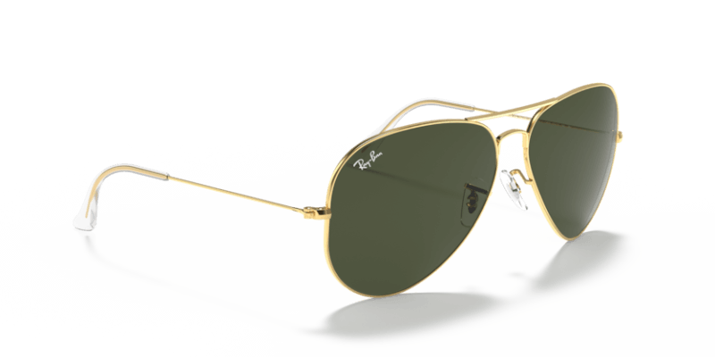 Unisex sunčane naočale RAY BAN AVIATOR LARGE METAL RB3026 L2846: zlatni okvir, zelena  stakla