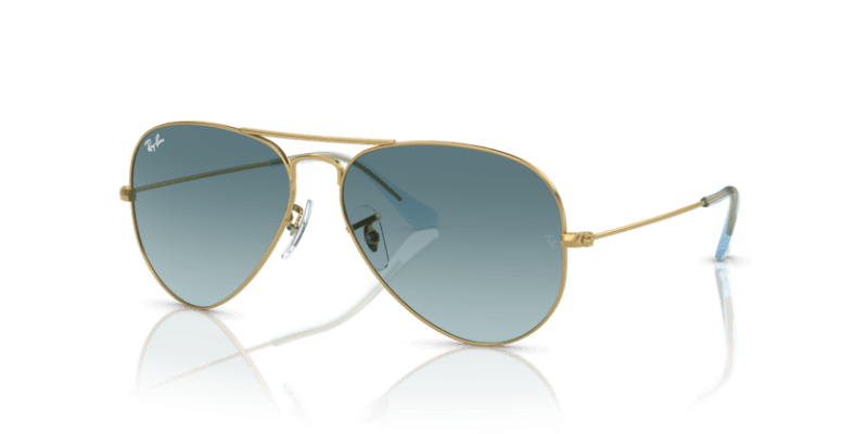 Unisex sunčane naočale RAY BAN AVIATOR LARGE METAL RB3025 001 3M: zlatni okvir, plava gradual  stakla