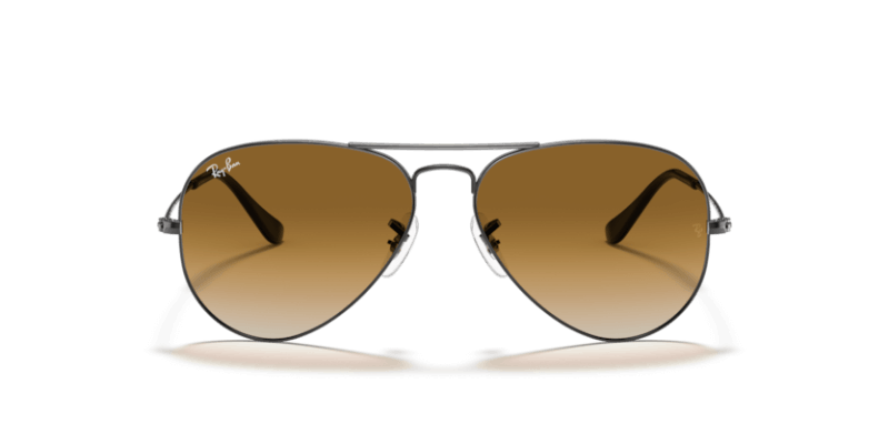 Unisex sunčane naočale RAY BAN AVIATOR LARGE METAL RB3025: gun metal okvir, smeđa gradual  stakla