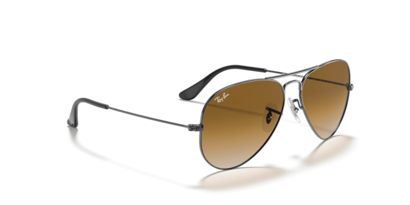 Unisex sunčane naočale RAY BAN AVIATOR LARGE METAL RB3025: gun metal okvir, smeđa gradual  stakla