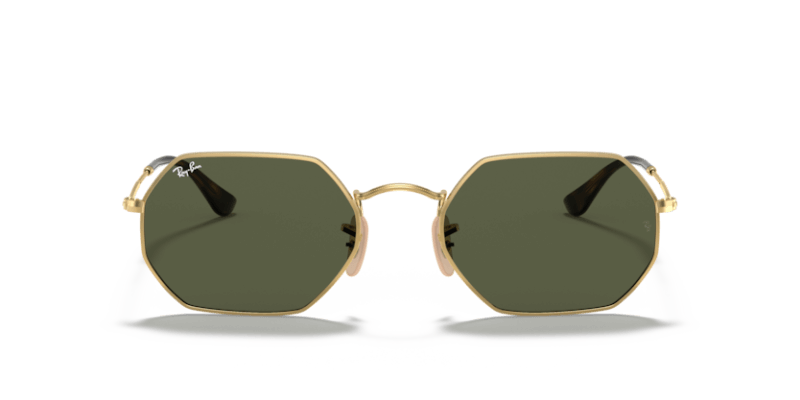 Unisex sunčane naočale RAY BAN OCTAGONAL RB3556N 001: zlatni okvir, zelena  stakla