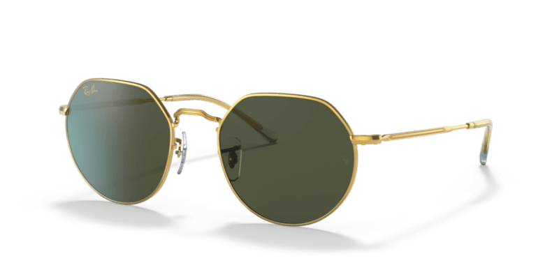 Unisex sunčane naočale RAY BAN JACK RB3565  919631: zlatni okvir, zelena  stakla