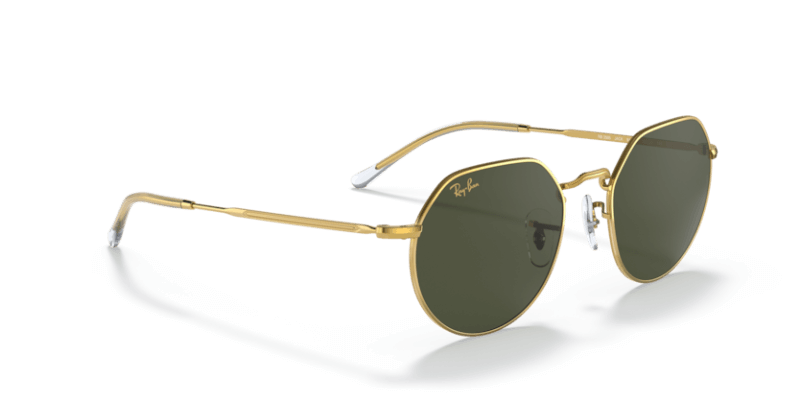 Unisex sunčane naočale RAY BAN JACK RB3565  919631: zlatni okvir, zelena  stakla