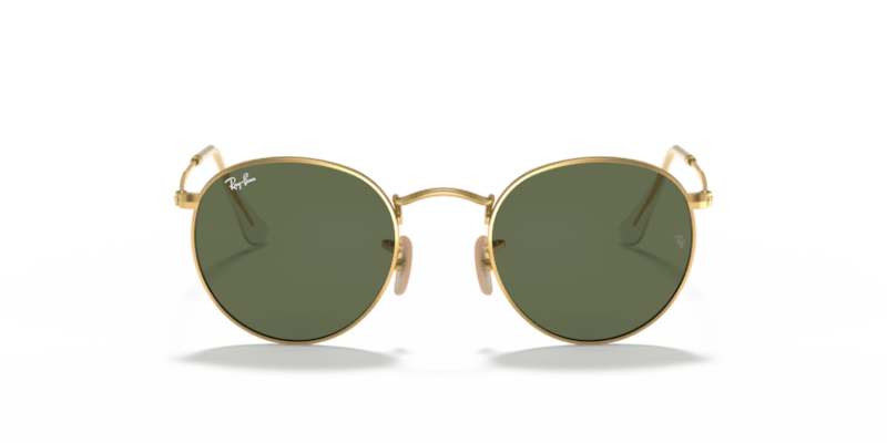 Unisex sunčane naočale RAY BAN ROUND METAL RB3447N 001: zlatni okvir, zelena  stakla