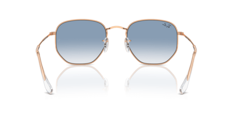 Unisex sunčane naočale RAY BAN HEXAGONAL RB3548 92023F: zlatni okvir, plava gradual  stakla